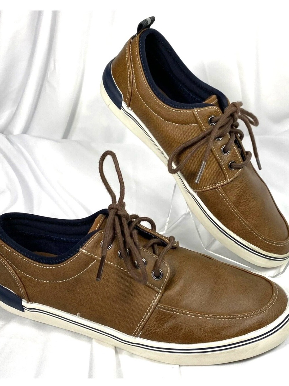 Goodfellow & Co Brown and Navy Low-Top Lace-Up Sneakers